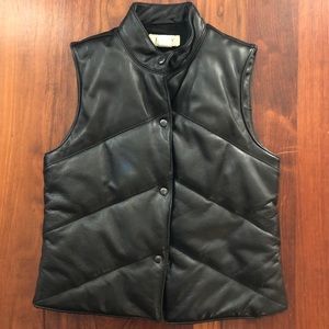 Vntg. 🖤 J. CREW Leather, Puffer Vest